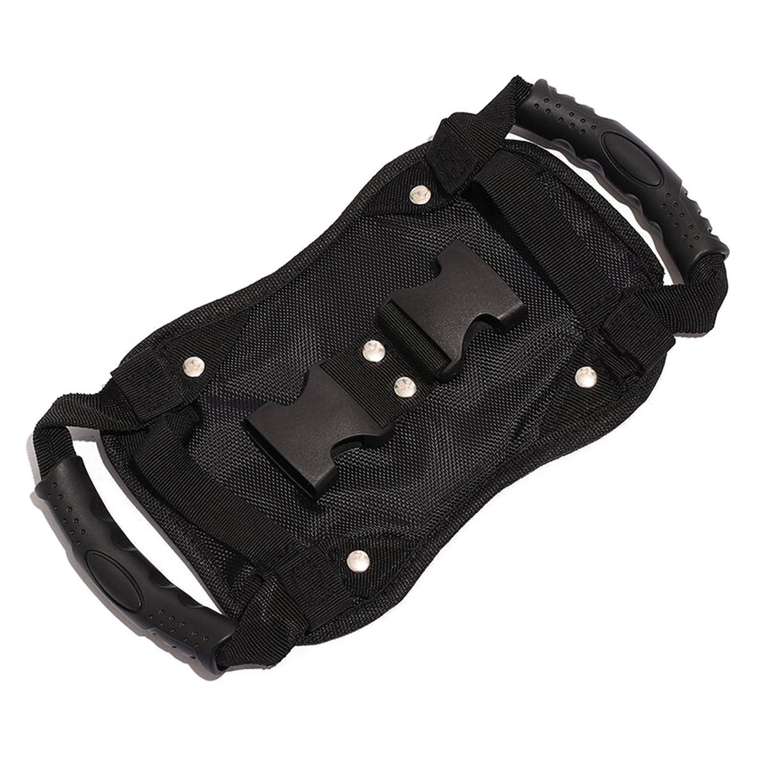 BackseatGrip passenger belt, front view with two grip handles